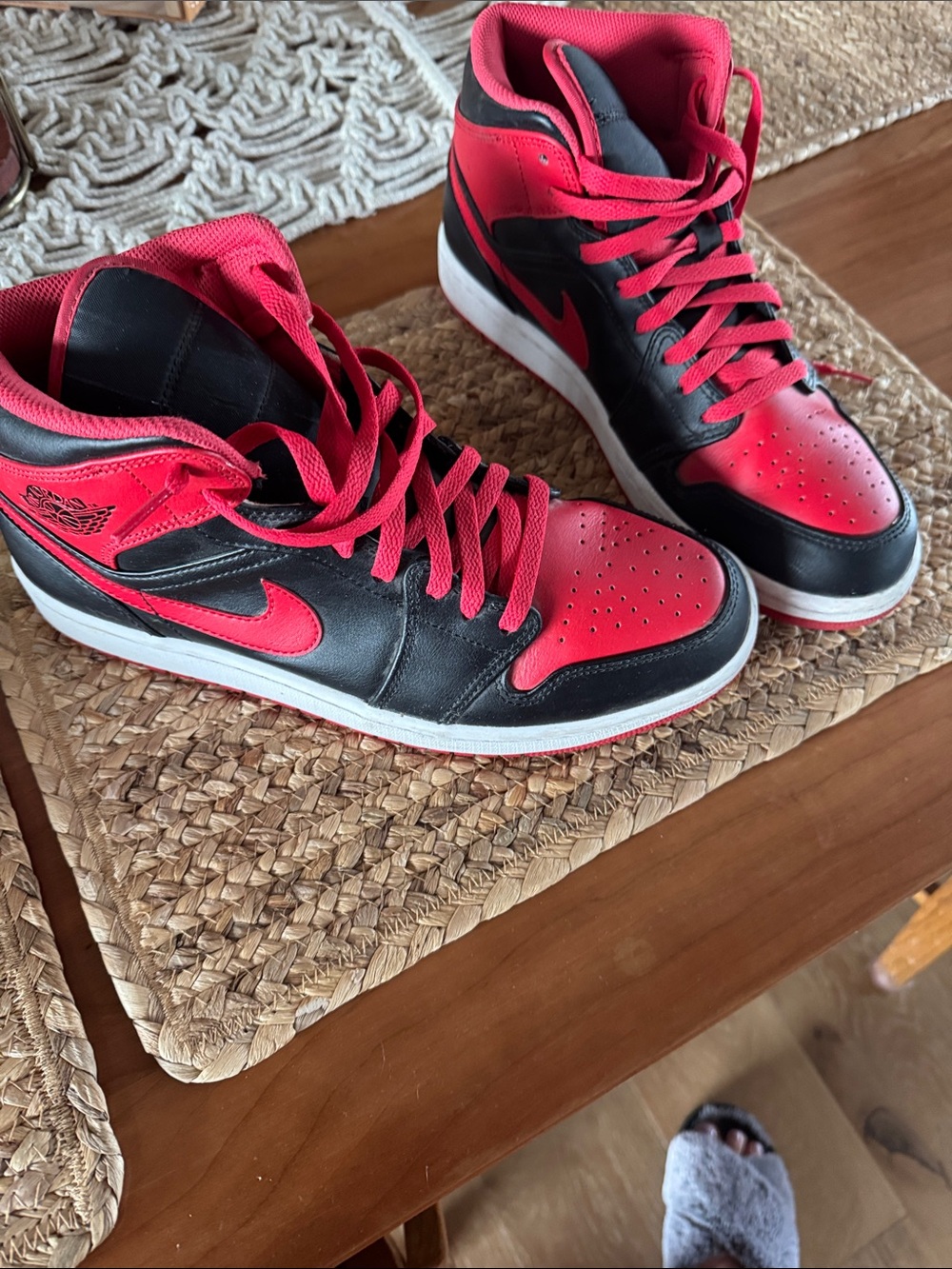 Jordan Red Mesh Sneaker Interior